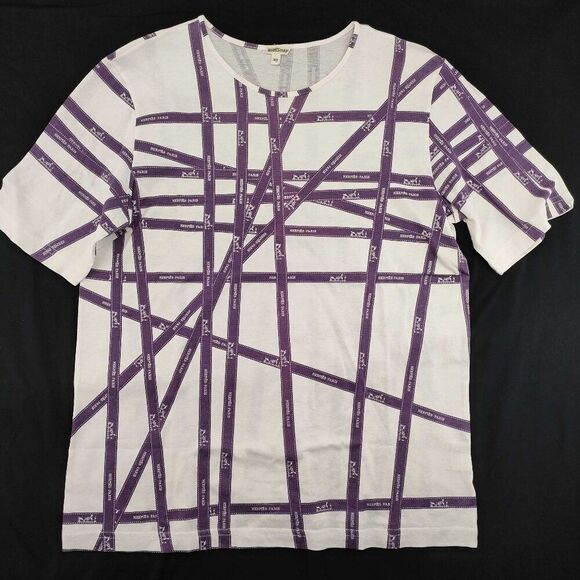 Hermès Paris Vintage Boulduc Ribbon T-Shirt - Size ME (Medium) - Made in Italy - Picture 1 of 10